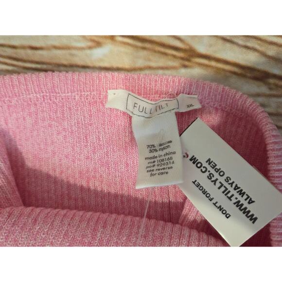 Tilly's Full Tilt Pink Space Dye Pink Ribbed Halter XXL - Picture 3 of 3